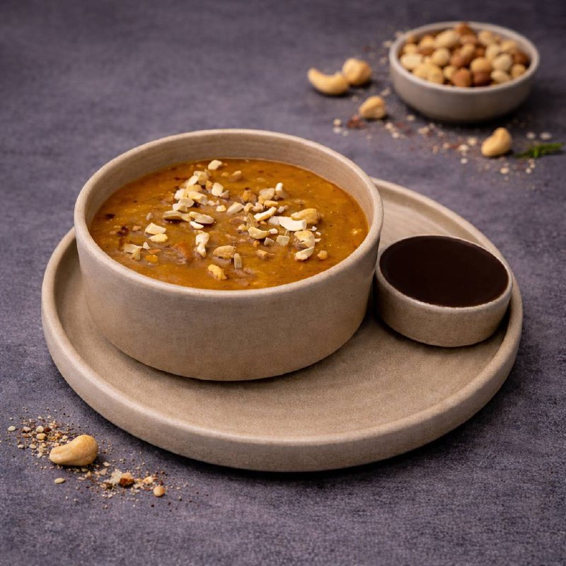 Абрикосовая каша с льняным урбечом